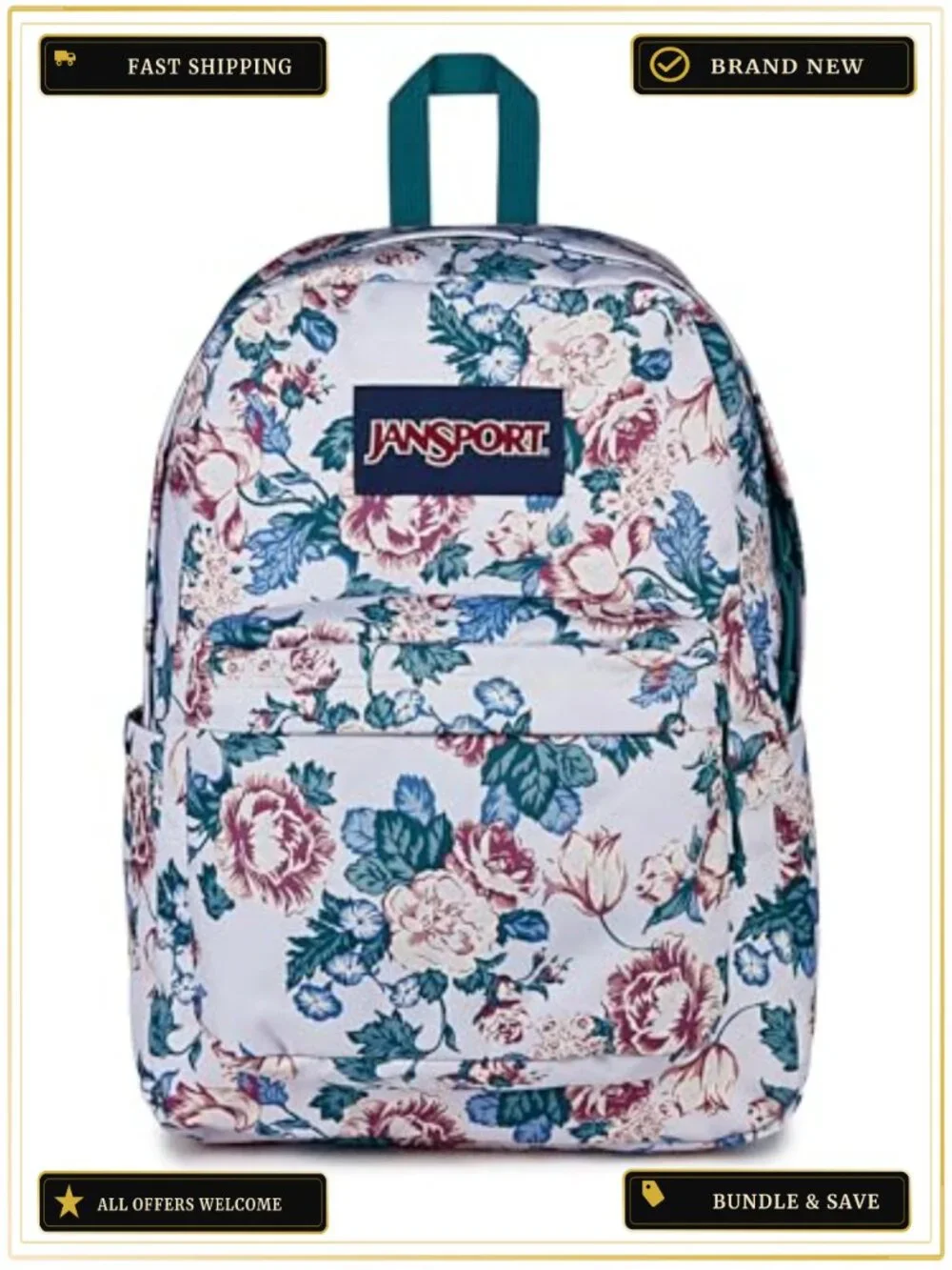JanSport SuperBreak Plus Backpack 15 Inch Laptop Sleeve Polyester